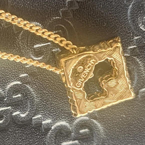 Givenchy Gold Intricate Pendant Necklace